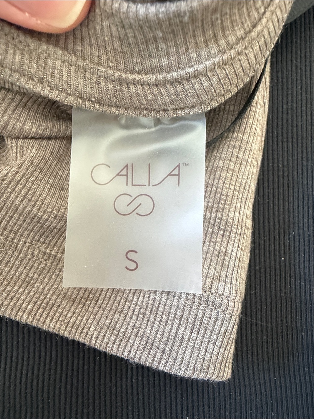 CALIA Ribbed Crewneck Tee Trio - Black, Heather Gray, Taupe - Picture 4 of 11